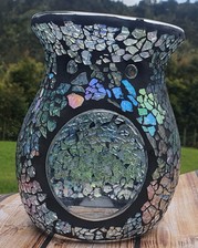 Blue Silver Mosaic Oil Burner