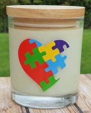 Heart Puzzle Candle for Autism