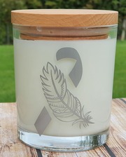 Silver Feather for Mental Health Candle