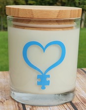 Blue Heart Candle for Autism 
