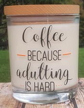 Coffee Because Adulting Is Hard Candle