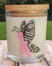 Pink Ribbon Buttlerfly - Hope Strengh Love