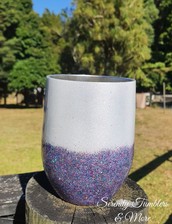 White & Cotton Candy Wine/Water Tumbler