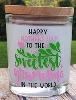 Happy Mother's Day To The Sweetest Grandma In The World Candle